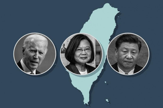 (Từ trái qua): Tổng thống Mỹ Joe Biden, nhà lãnh đạo Đài Loan Thái Anh Văn, Chủ tịch Trung Quốc Tập Cận Bình. Ảnh: SLATE/GETTY IMAGES