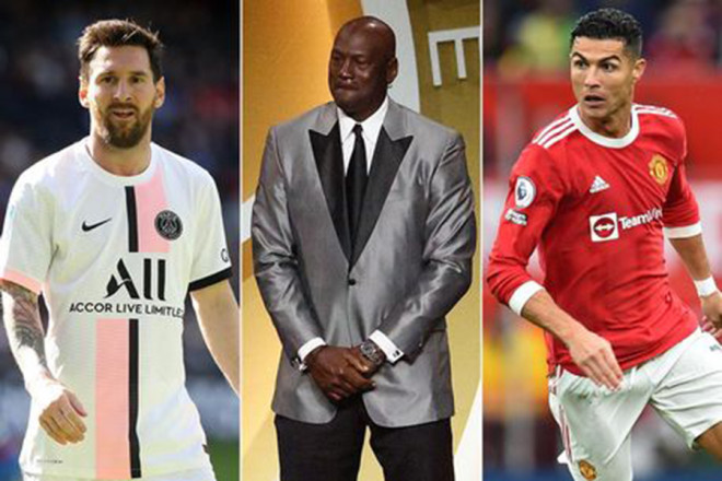 Ba huyền thoại làng thể thao Lionel Messi, Michael Jordan và Cristiano Ronaldo. ẢNH: DAILY STAR