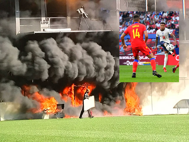 Bóng đá - Dàn sao tuyển Anh "xanh mặt" vì cháy lớn ở sân đấu vòng loại World Cup