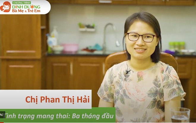 Chị Phan Thị Hải - Hà Nội chia sẻ sau khi áp dụng phần mềm trong 3 tháng đầu thai kì.