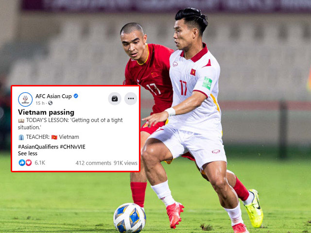 Bóng đá - ĐT Việt Nam chơi tiki-taca "vờn" Trung Quốc, AFC khen đá như sách giáo khoa