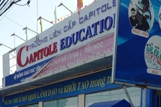 Trường liên cấp Cappitole xã Tiên Dược, huyện Sóc Sơn (Hà Nội) tự ý đón học sinh đi học trở lại, vi phạm quy định về phòng chống dịch.