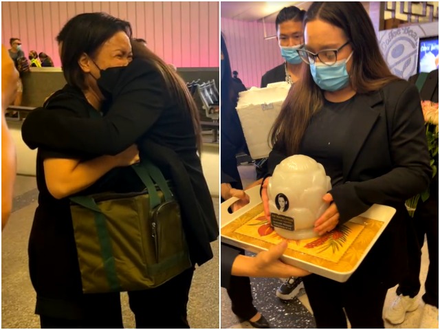 Đời sống Showbiz - Việt Hương bật khóc nức nở trao tro cốt Phi Nhung cho con gái ở Mỹ