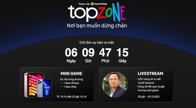 Giao diện topzone.vn