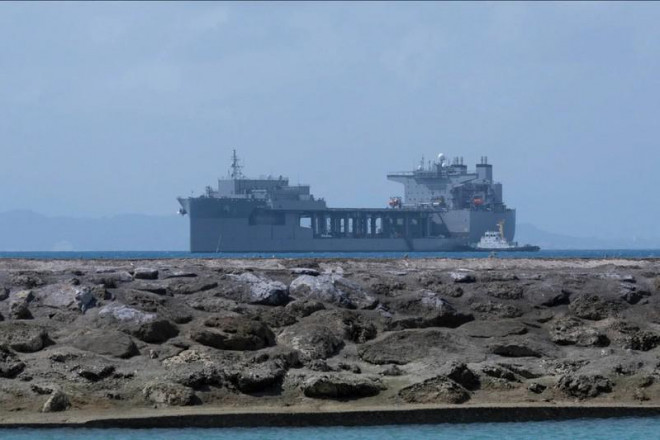 Tàu USS Miguel Keith của Mỹ tại Okinawa. Ảnh: SCMP