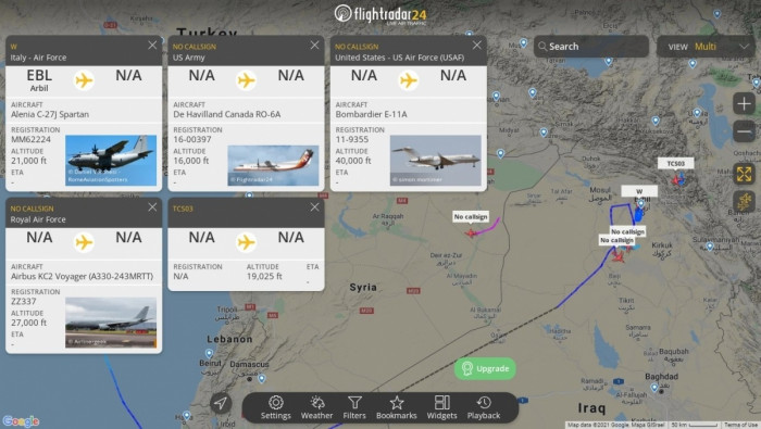 Máy bay trinh sát của Mỹ hoạt động liên tục.