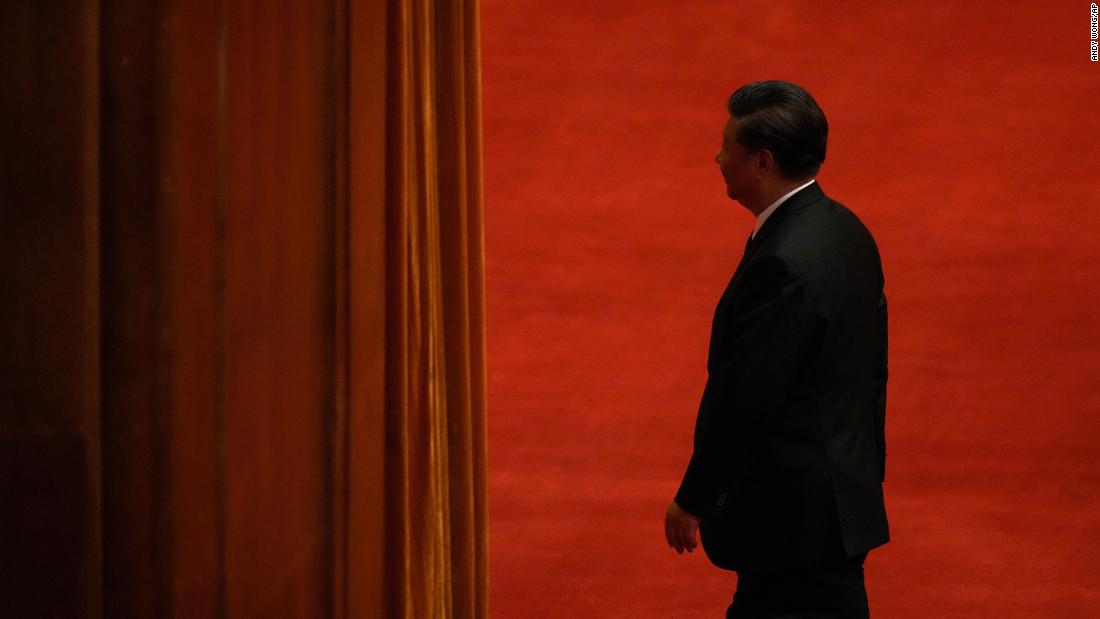 Chủ tịch Trung Quốc Tập Cận Bình sau khi có bài phát biểu vào ngày 9.10.2021.