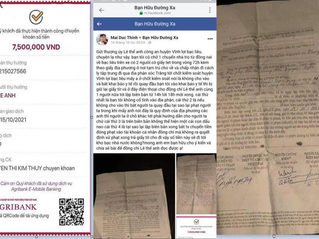 Tin tức trong ngày - Bạc Liêu thông tin về status "xử phạt bằng chuyển khoản" đăng trên Facebook