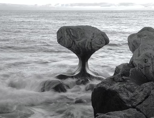 Đá Kannesteinen, Na Uy: Chỉ cách bờ biển vài mét, một bức tượng đuôi cá voi được điêu khắc bởi thiên nhiên mang đến một lời nhắc nhở kịp thời về những sinh vật vĩ đại đang lang thang trên đại dương.
