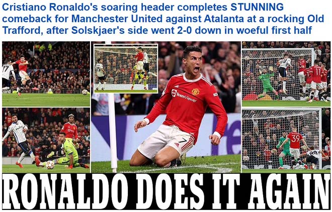 Tờ Daily Mail khen ngợi bản lĩnh của Ronaldo