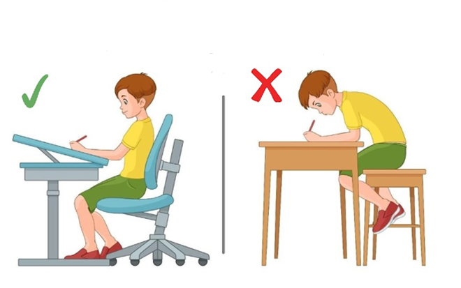 Bàn học thông minh - cách chống cận cho con khi ngồi học - 1