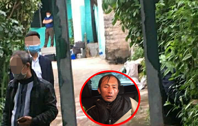 Trần Văn Hiếu (ảnh nhỏ) và căn nhà nơi xảy ra vụ án mạng