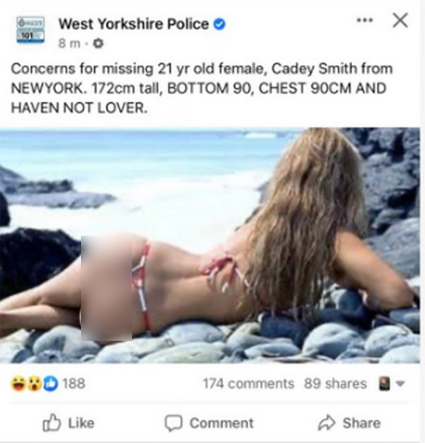 Bài viết do tin tặc đăng tải trên trang Facebook chính thức của lực lượng cảnh sát West Yorkshire. Ảnh: Facebook