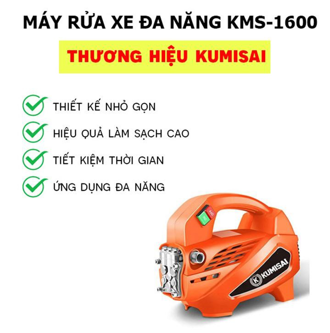 Máy rửa xe mini đa năng Kumisai KMS-1600
