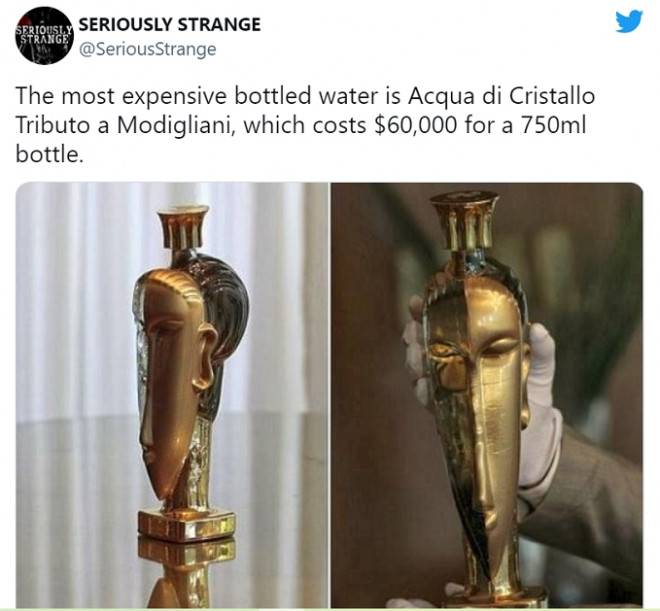 Những chai nước Acqua di Cristallo Tributo a Modigliani có giá lên tới 60.000 USD.