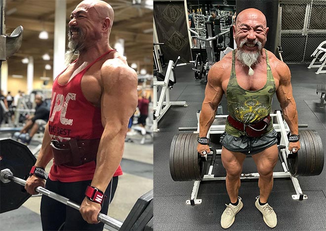 Có những bài tập lực sĩ 57 tuổi nâng mức tạ 400 kg