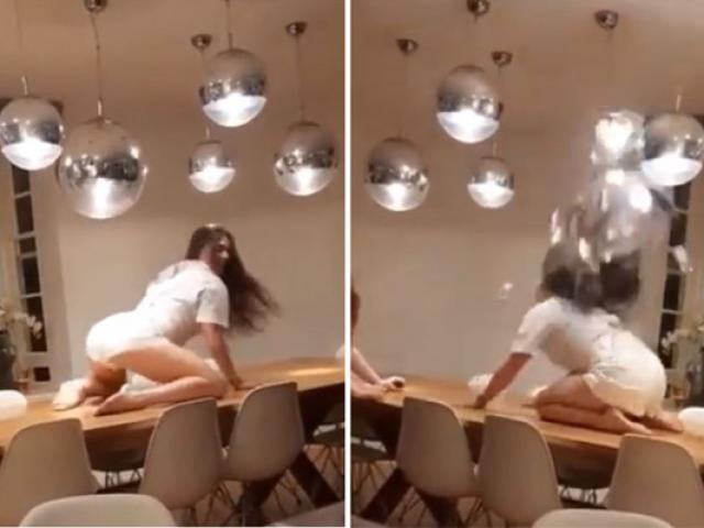 Bạn trẻ - Cuộc sống - Clip: Ngồi trên bàn nhảy sexy, cô gái nhận cái kết cực đắng