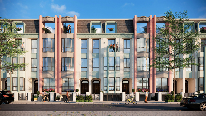 Các khối ziczac với độ thấu sáng tối ưu dát lên ánh sáng lộng lẫy ngôi nhà mang phong cách Art Deco mở ra không gian sống hoa lệ.