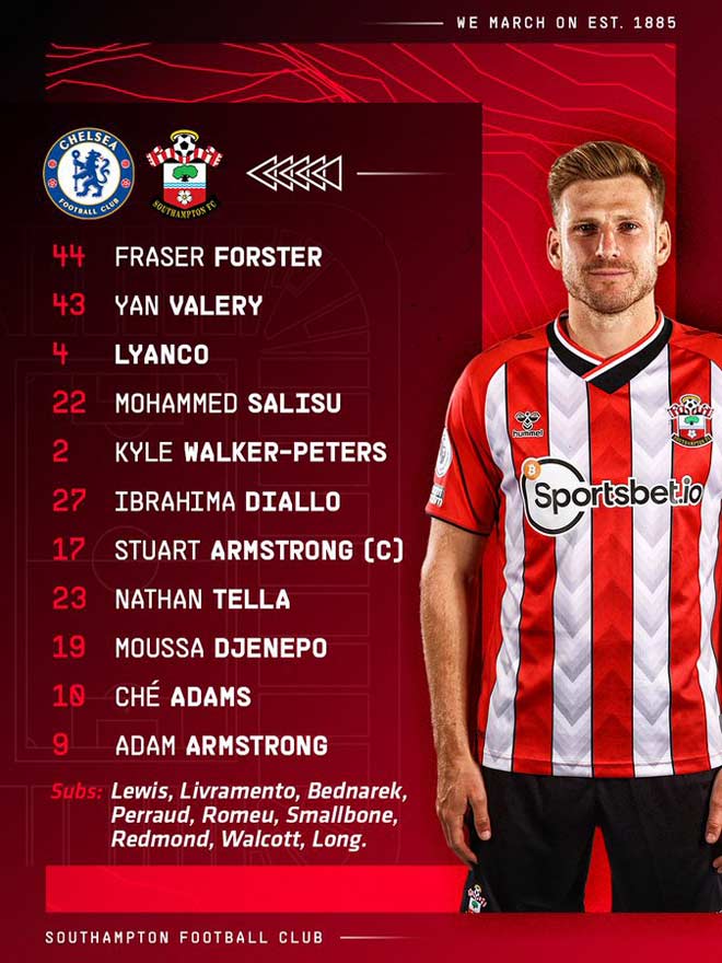 Đội hình ra sân của Southampton