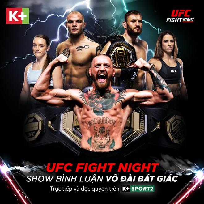 Giải UFC được phát sóng trực tiếp và độc quyền trên kênh K+SPORT2