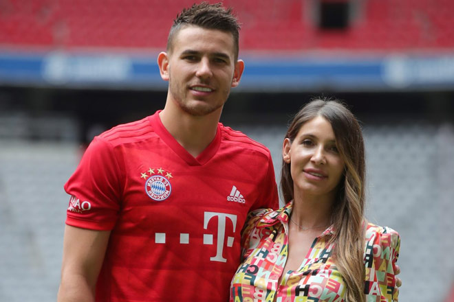 Lucas Hernandez bên vợ anh, Amelia Lorente