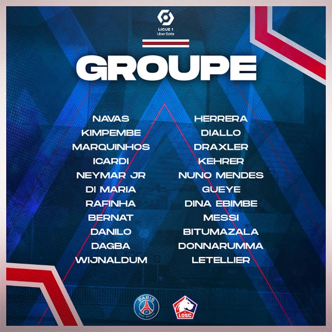 PSG công bố đội hình trận gặp Lille, vui buồn lẫn lộn vì Messi - Mbappe - 2