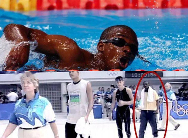 Hình ảnh thiếu chuyên nghiệp của kình ngư lập kỷ lục bơi chậm nhất 100m ở Olympic