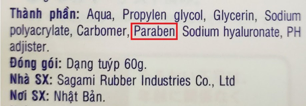Thành phần một số dòng gel bôi trơn phổ biến trên thị trường hiện nay