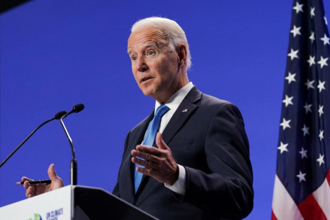 Tổng thống Mỹ Joe Biden chỉ trích Trung Quốc và Nga không thể hiện vai trò lãnh đạo trong việc giải quyết vấn đề biến đổi khí hậu. Ảnh: Reuters
