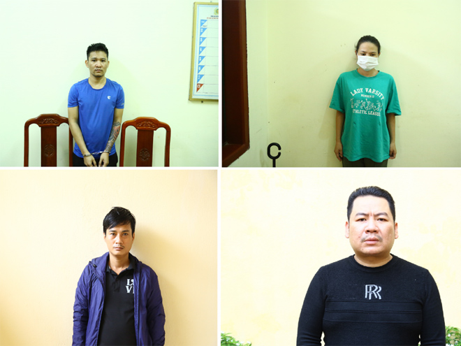 4 đối tượng đang bị tạm giữ để phục vụ công tác điều tra.