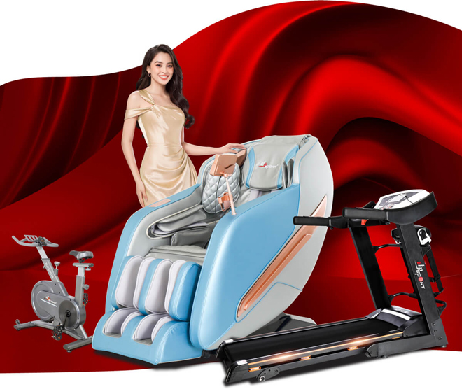 Ưu đãi 35% các sản phẩm ghế massage, máy chạy bộ, xe đạp tập