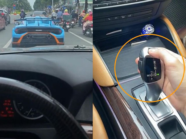 Tin tức ô tô - Pha xử lý "cẩn thận" của tài xế xe BMW khi đi sau "hàng hiếm" Lamborghini Huracan STO