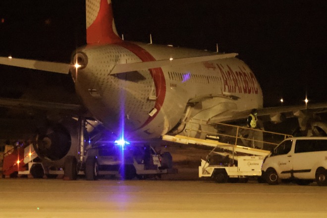 Chiếc máy bay hạ cánh khẩn cấp ở Mallorca, Tây Ban Nha.