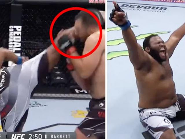 Thể thao - Sững sờ UFC: "Gấu đói" tung cú đá xoáy chát chúa hạ cao thủ 118kg