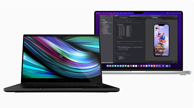 Razer Blade 15 Advanced và MacBook Pro 16 inch 2021.
