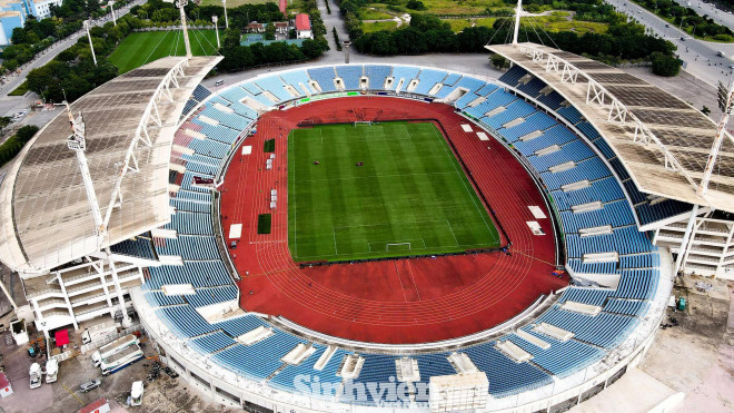 Sân vận động Quốc gia Mỹ Đình nhìn từ trên cao. Ảnh: NAM NGUYỄN