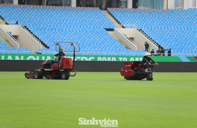 Sân vận động Quốc gia Mỹ Đình đã sẵn sàng để có thể đón khán giả tới sân cũng như phục vụ trận đấu tốt nhất có thể. Ảnh: NAM NGUYỄN