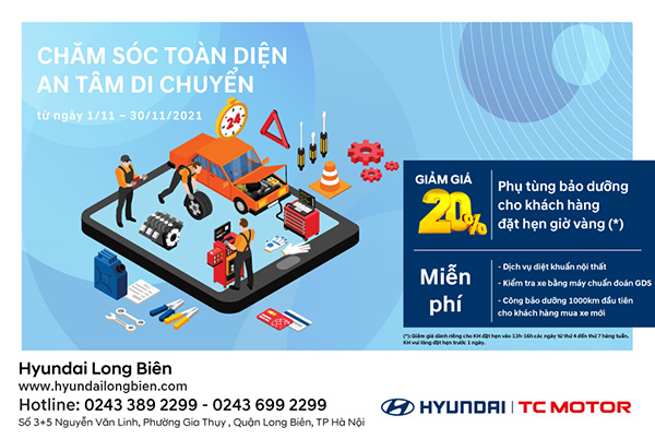 Hyundai Long Biên tưng bừng khuyến mại dịch vụ tháng 11 - 1