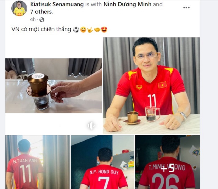 Kiatisuk cổ vũ ĐT Việt Nam trên trang cá nhân