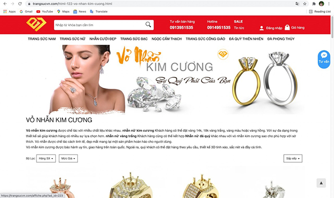 EVT là đơn vị tiên phong đưa trang sức lên showroom online