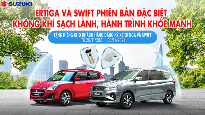 Tặng bộ đôi lọc không khí, điều hoà cho khách mua Ertiga, Swift tháng 11 - 1