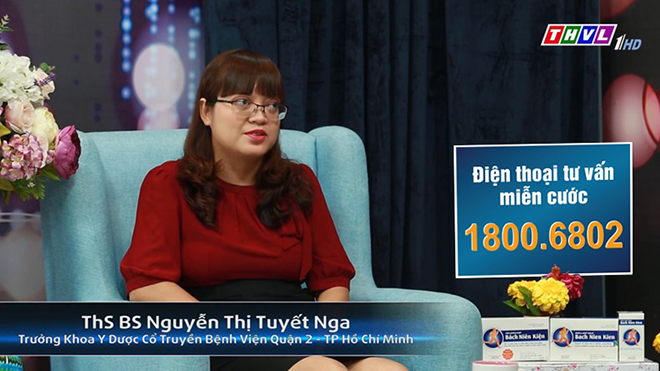 Thạc sĩ - Bác sĩ Nguyễn Thị Tuyết Nga – Trưởng khoa Y học Cổ truyền Bệnh viện Quận 2 TP. Hồ Chí Minh.