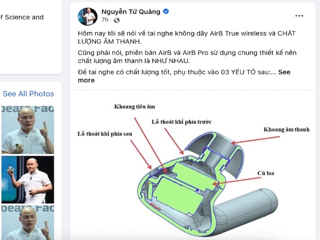 Công nghệ thông tin - Ông Nguyễn Tử Quảng đăng "tút" phân tích chất lượng âm thanh tai nghe Bkav