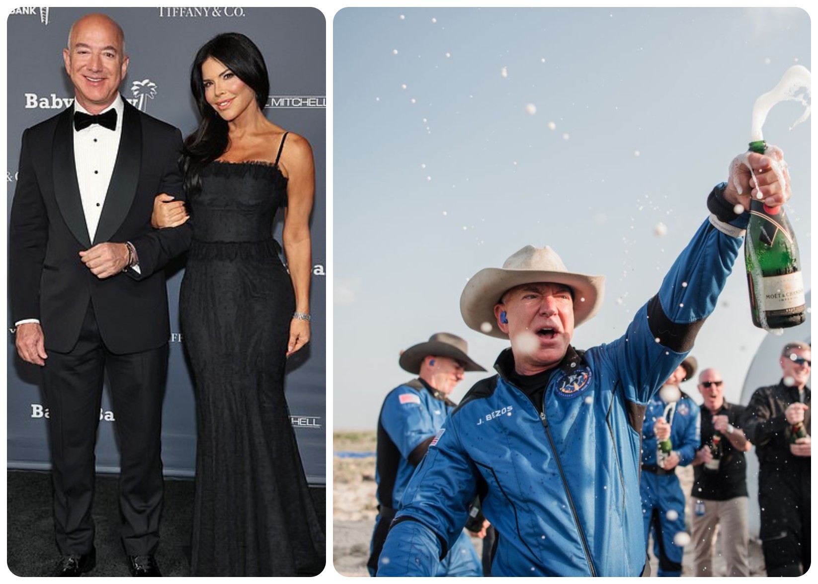 Xuất hiện cùng người đẹp trong bữa tiệc từ thiện xa hoa bậc nhất Hollywood, Jeff Bezos được kỳ vọng sẽ ủng hộ hàng triệu USD (ảnh: Daily Mail)