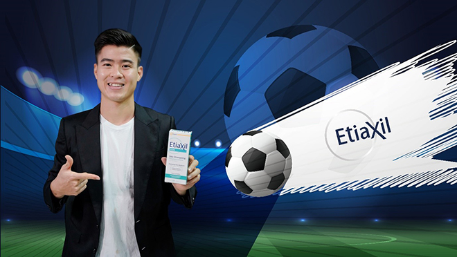 Cầu thủ Duy Mạnh rạng rỡ với Etiaxil – thương hiệu giúp anh kiểm soát mồ hôi và mùi cơ thể trong nhiều năm