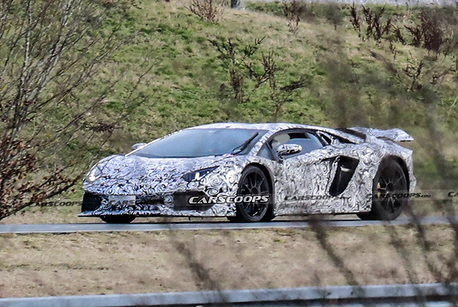 Siêu xe thay thế Aventador bị bắt gặp trên đường thử - 1