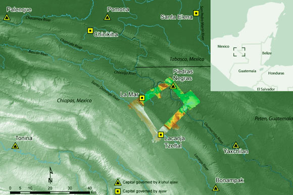 Hình ảnh LiDAR cho thấy tàn tích các vương quốc - Ảnh: Đại học Brown