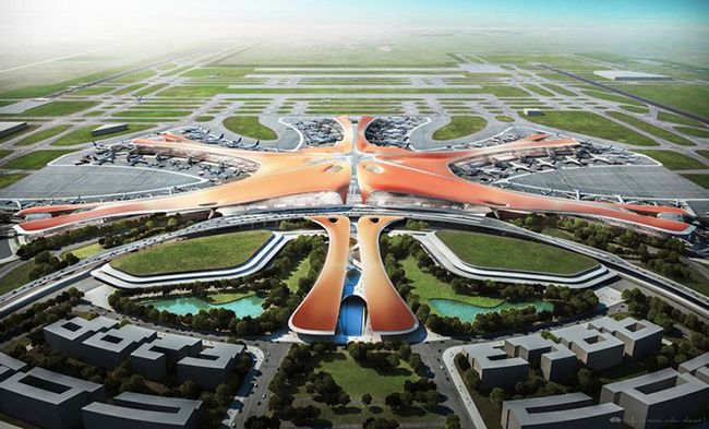 Sân bay quốc tế thủ đô Bắc Kinh, Trung Quốc: Người dân Bắc Kinh rất tự hào về viên ngọc siêu hiện đại, cực kỳ thân thiện với môi trường của sân bay này. Nhà ga của sân bay đẳng cấp thế giới này được thiết kế tượng trưng cho một con rồng và kết hợp tất cả các màu sắc đậm chất Trung Hoa. 
