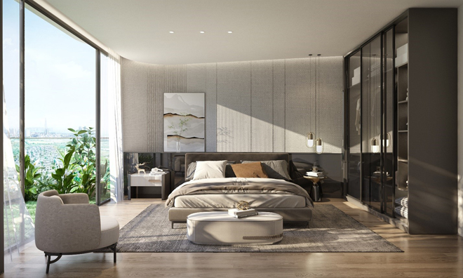 Nội thất bàn giao sang trọng với bồn tắm nằm có tầm nhìn "triệu đô" đắt giá