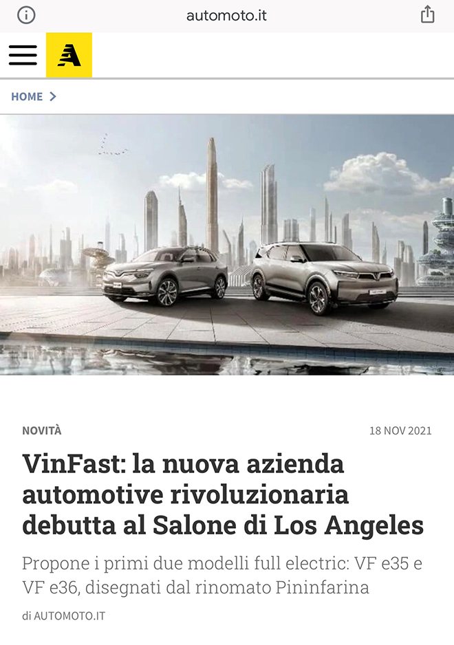 Báo Italy gọi VinFast là hãng xe tạo nên cuộc “cách mạng” - 1